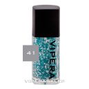 Vipera Roulette Nail Polish Top Coat with Blue and White Particles 41