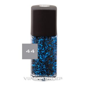 Vipera Roulette Nail Polish Top Coat with blue and black Particles 44