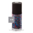 Vipera Roulette Nail Polish Top Coat with blue, green, pink, violet and red Particles 45