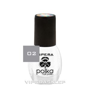 Vipera Polka Nail Polish White with Particles 02