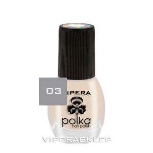 Vipera Polka Nail Polish Pink with Particles 03