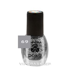 Vipera Polka Nail Polish Transparent with Silver Brocade 69